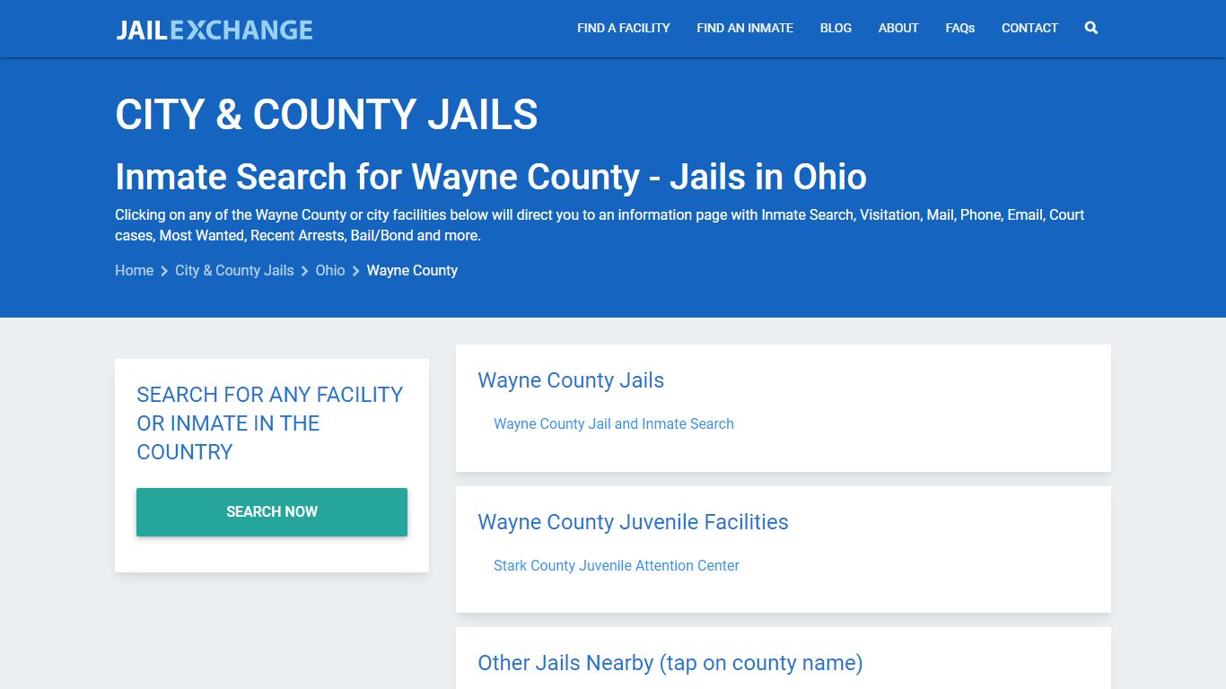 Inmate Search for Wayne County | Jails in Ohio - Jail Exchange